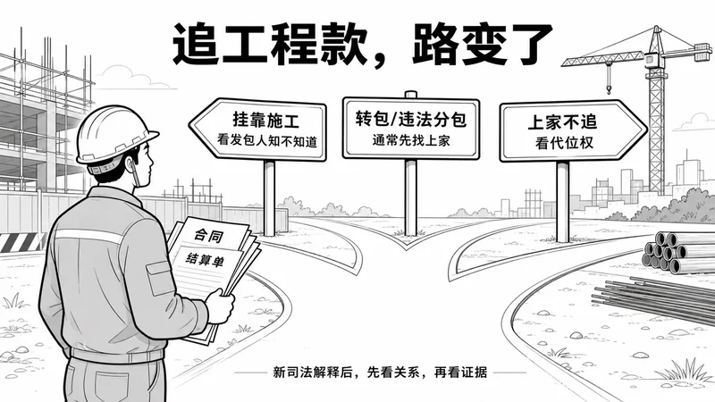 实际施工人追工程款路径分岔示意图
